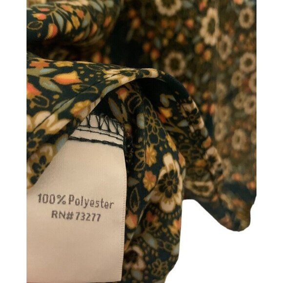 Lauren Conrad Women's Sleeveless Floral Top Green Medium 100% Polyester - Picture 5 of 5